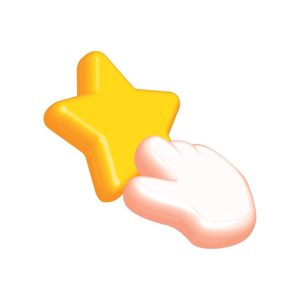 click hand on star vector
