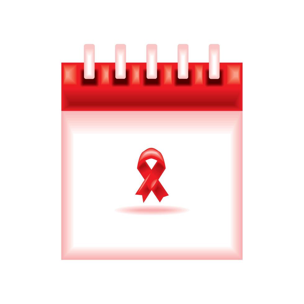 AIDS calendar icon vector