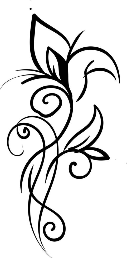 flor decorativa, ilustración, vector sobre fondo blanco.