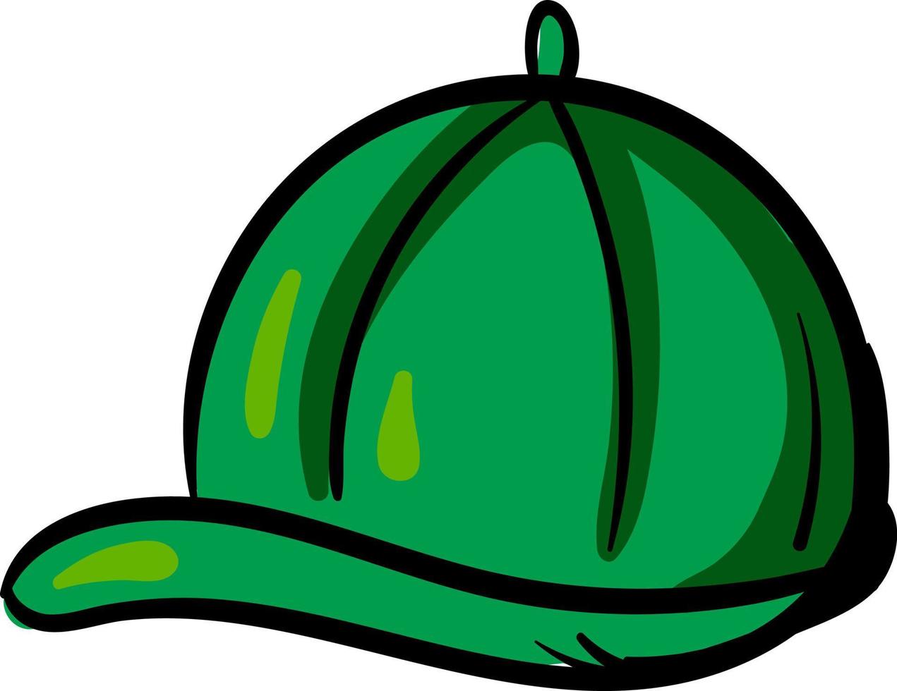 gorra verde, ilustración, vector sobre fondo blanco