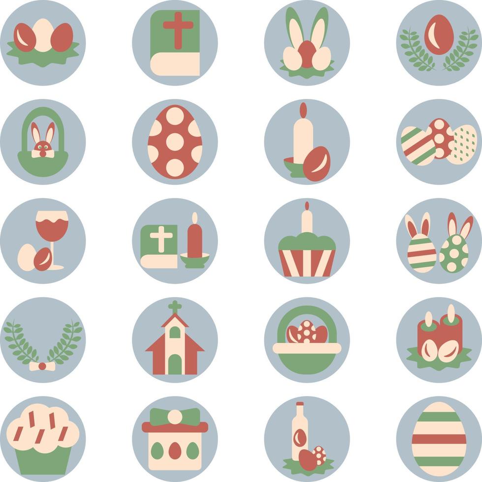 celebración de pascua, ilustración, vector sobre fondo blanco.
