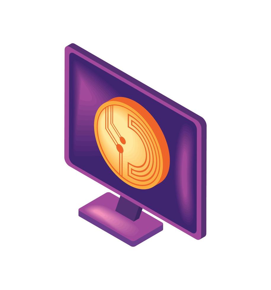 computer and cryptocurrency vector