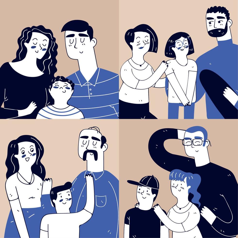 conjunto de familias vector