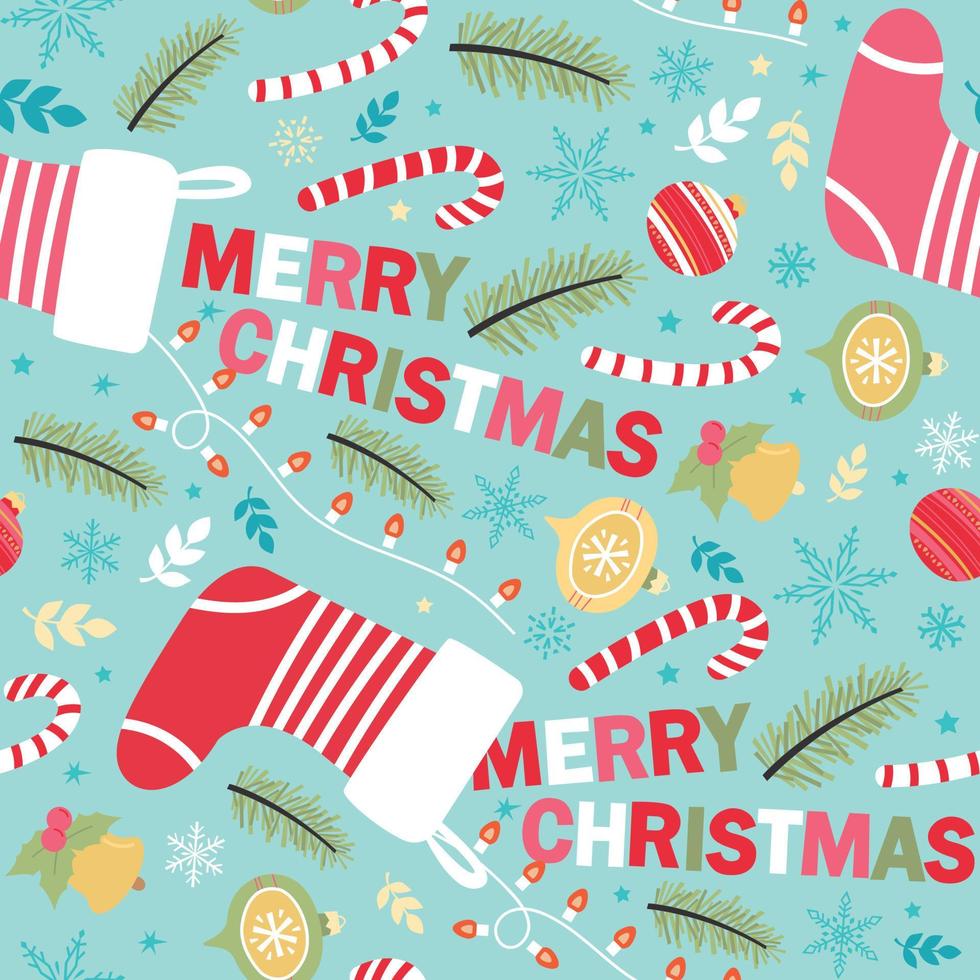 Seamless vector pattern with Christmas elements. For fabrics, wrapping paper, wallpapers.