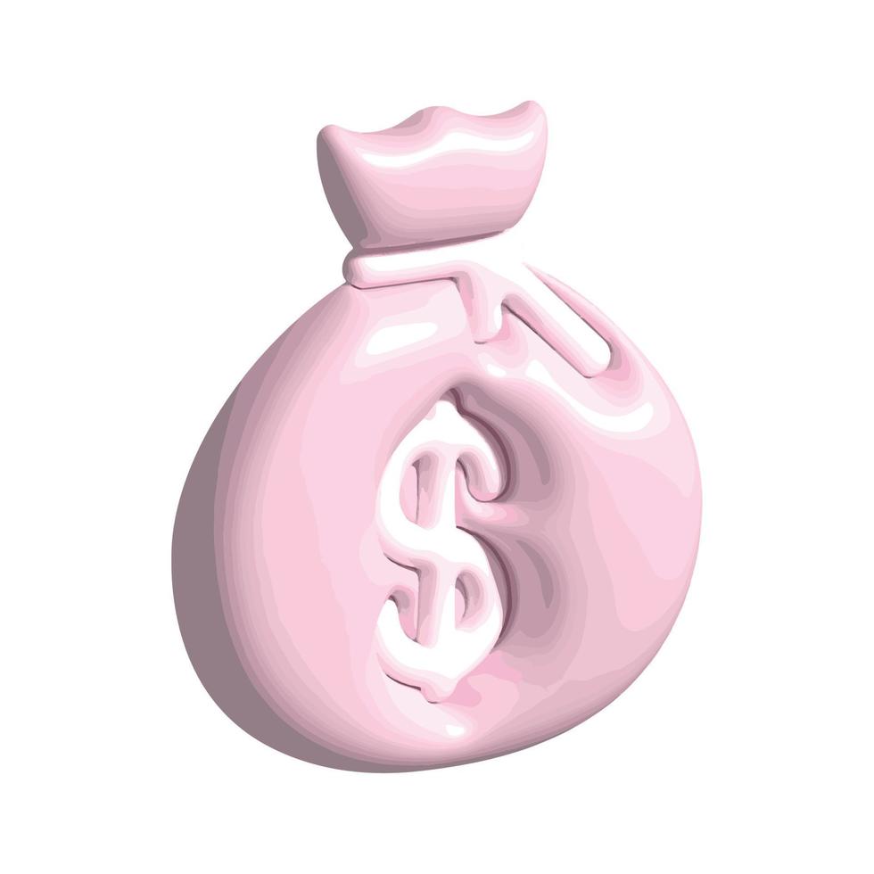money bag 3d style vector