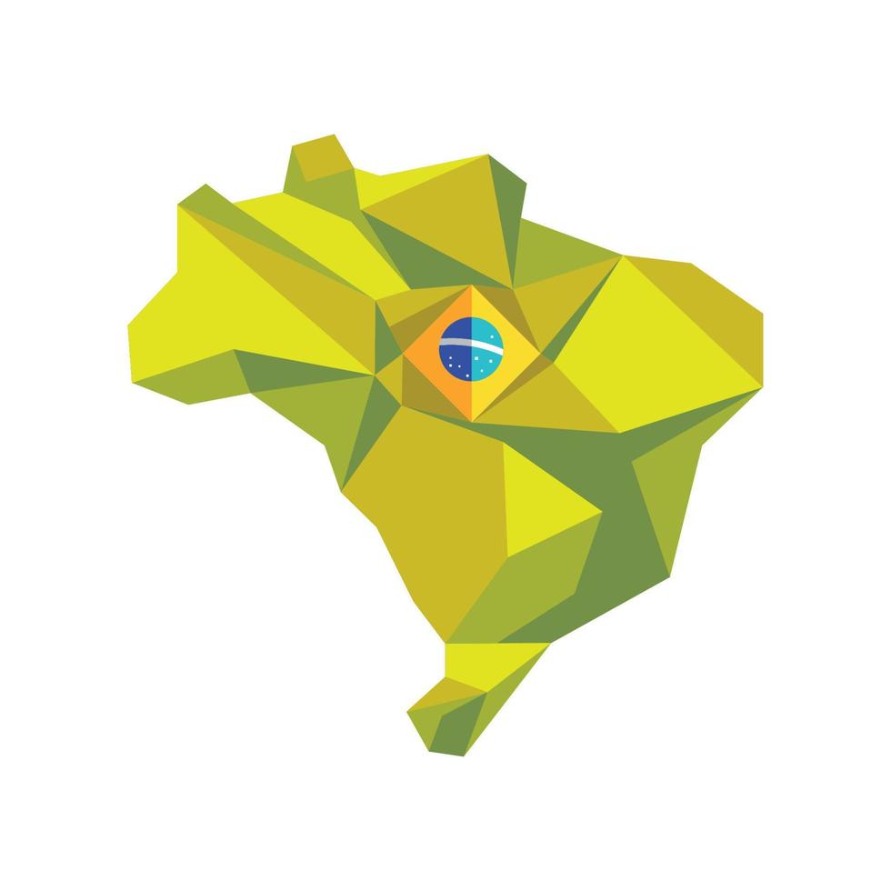 mapa de brasil icono geométrico vector