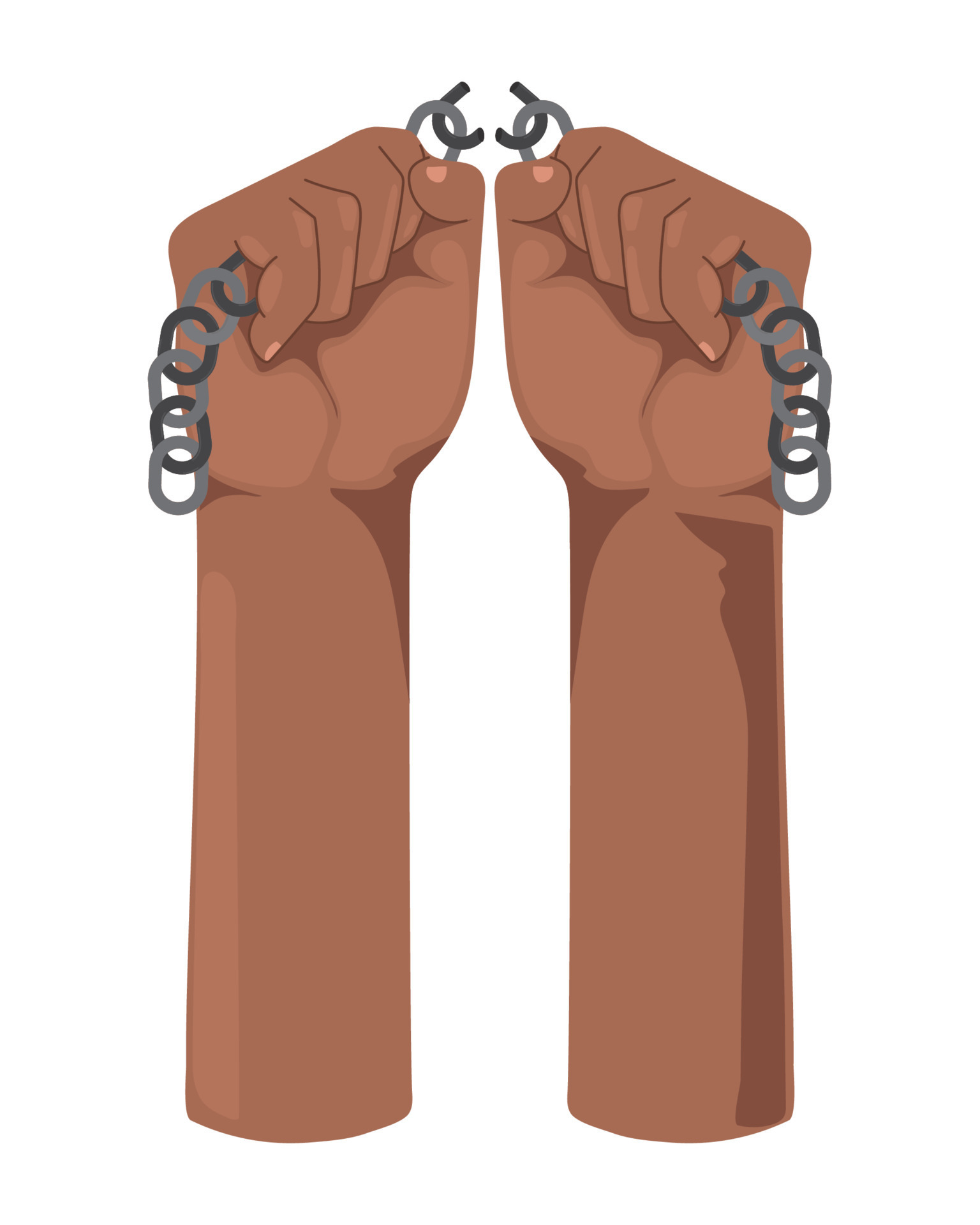 fists raised up breaking chain 13830478 Vector Art at Vecteezy