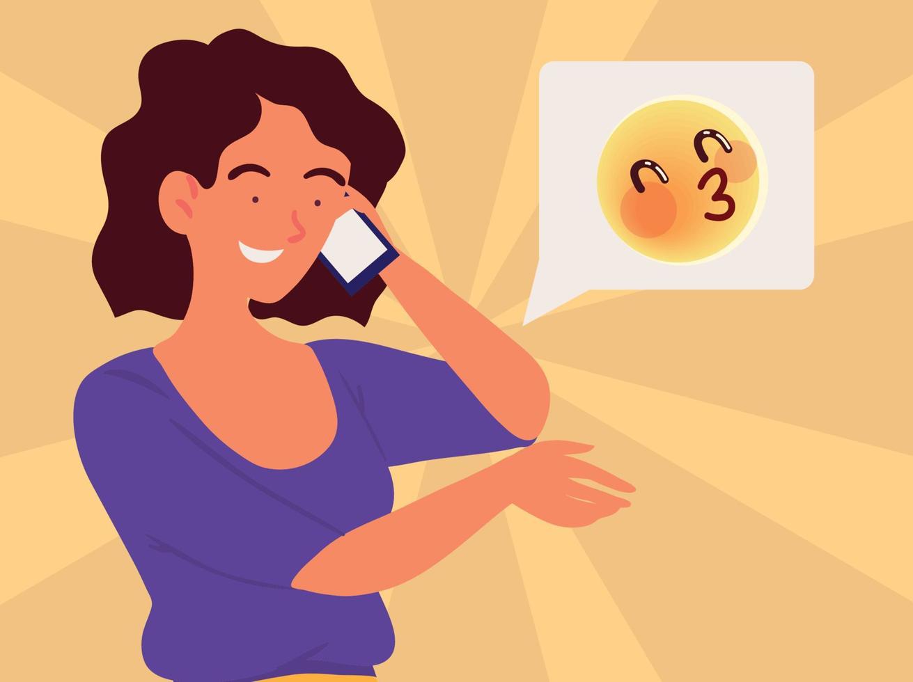 woman talking with a smartphone vector