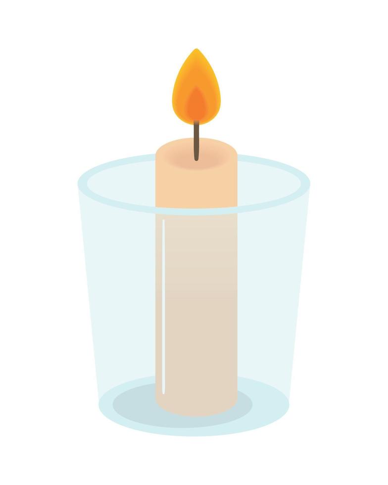 candle in glass vector