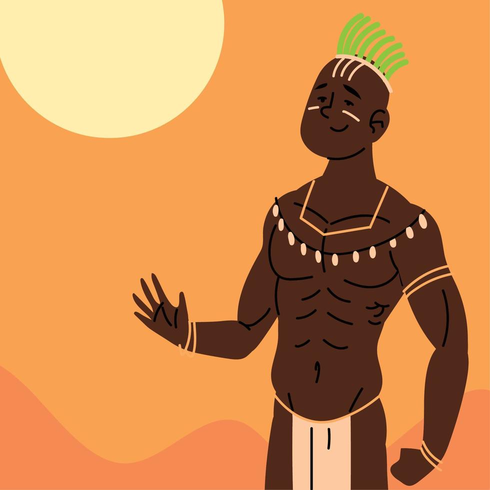 comunidad étnica del hombre africano vector