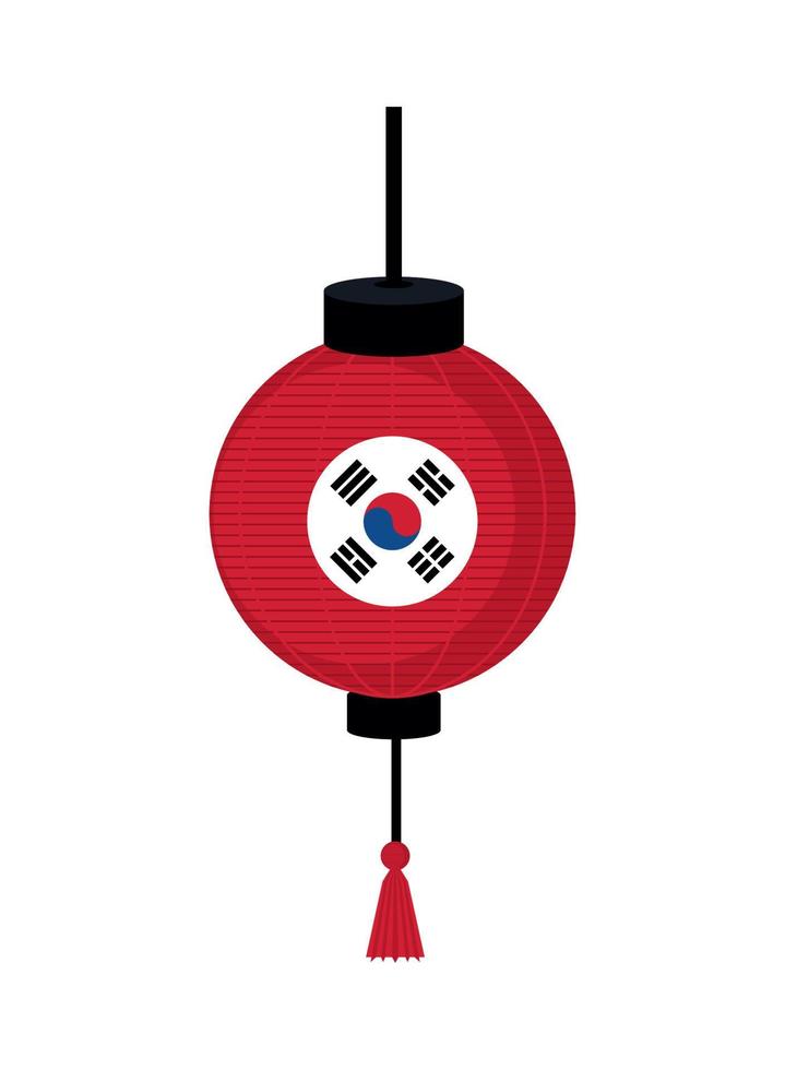 korean lantern decoration vector