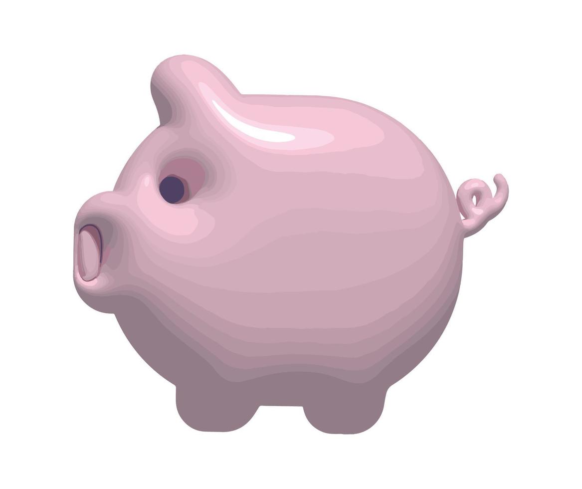 piggy bank 3d style vector