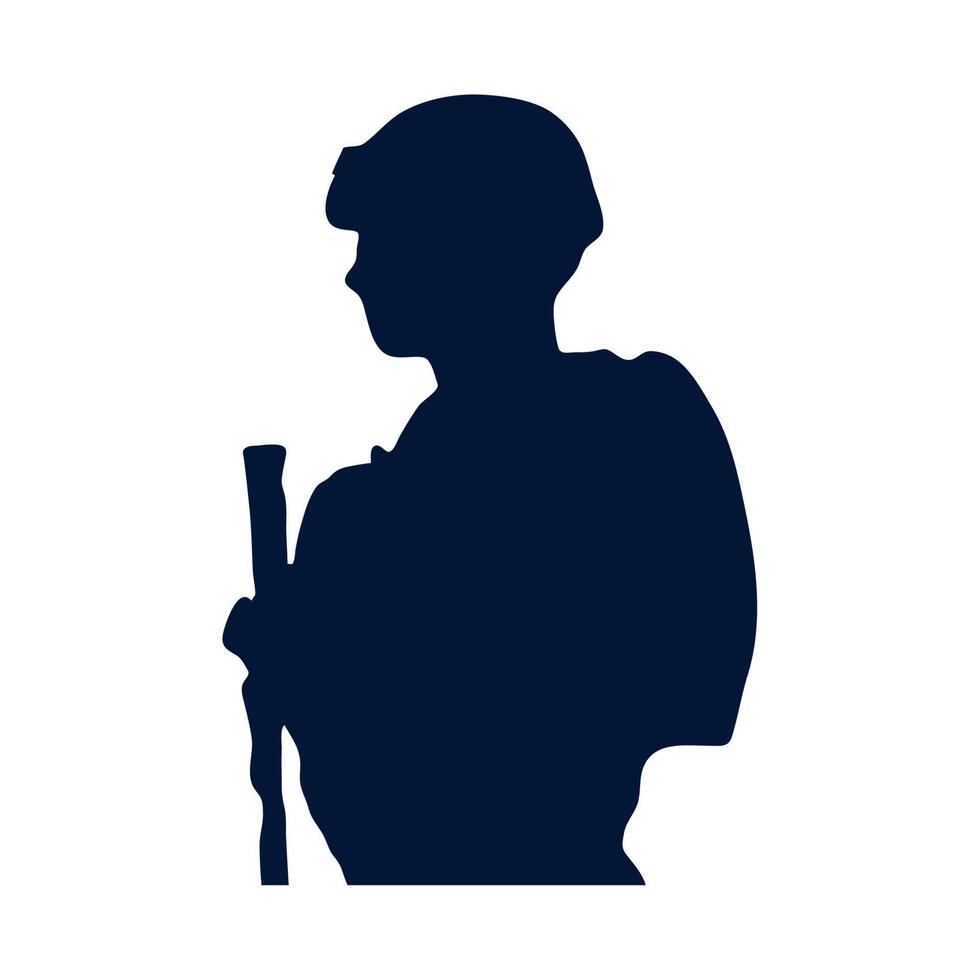 silhouette soldier with weapon vector