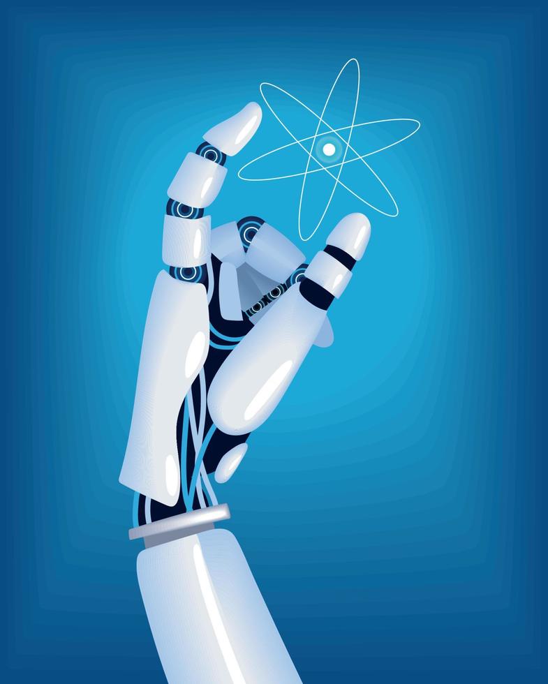 artificial intelligence hand robot vector