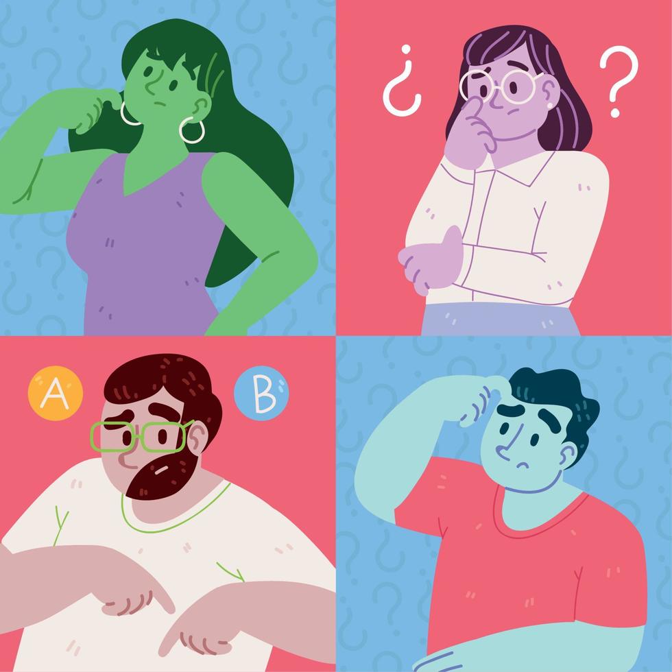 set, people and difficult choice vector