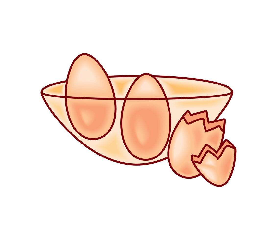 eggs in bowl icon vector