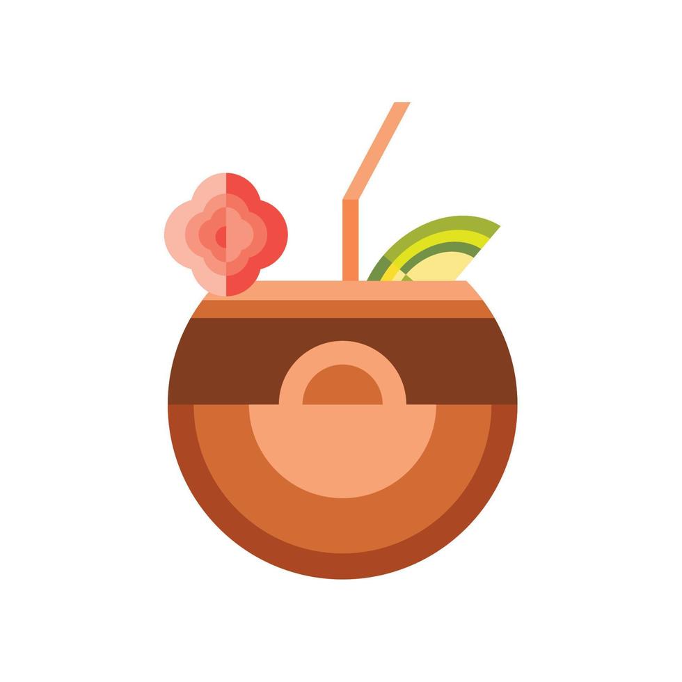 coconut cocktail geometric icon vector