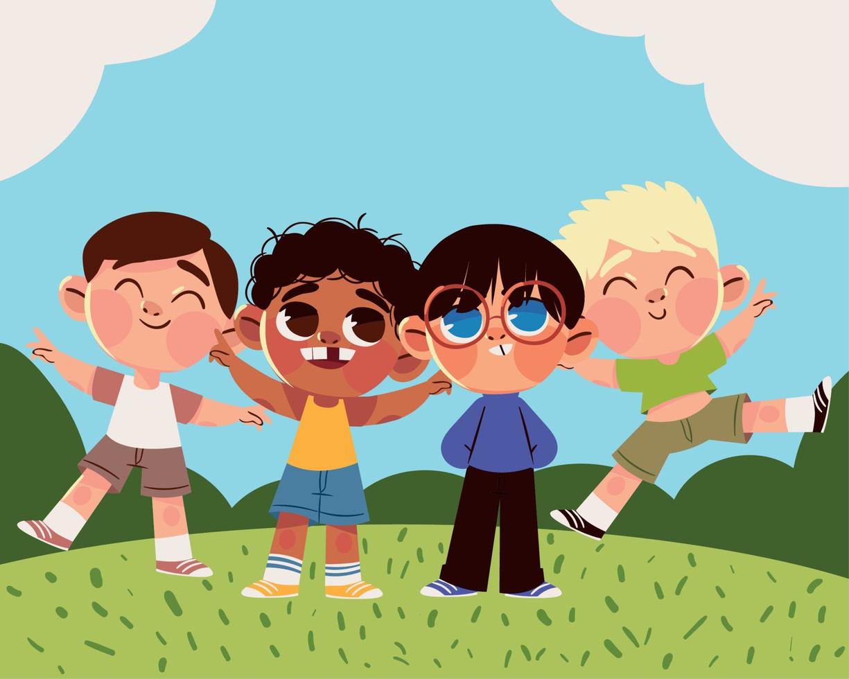 personajes de niños pequeños vector