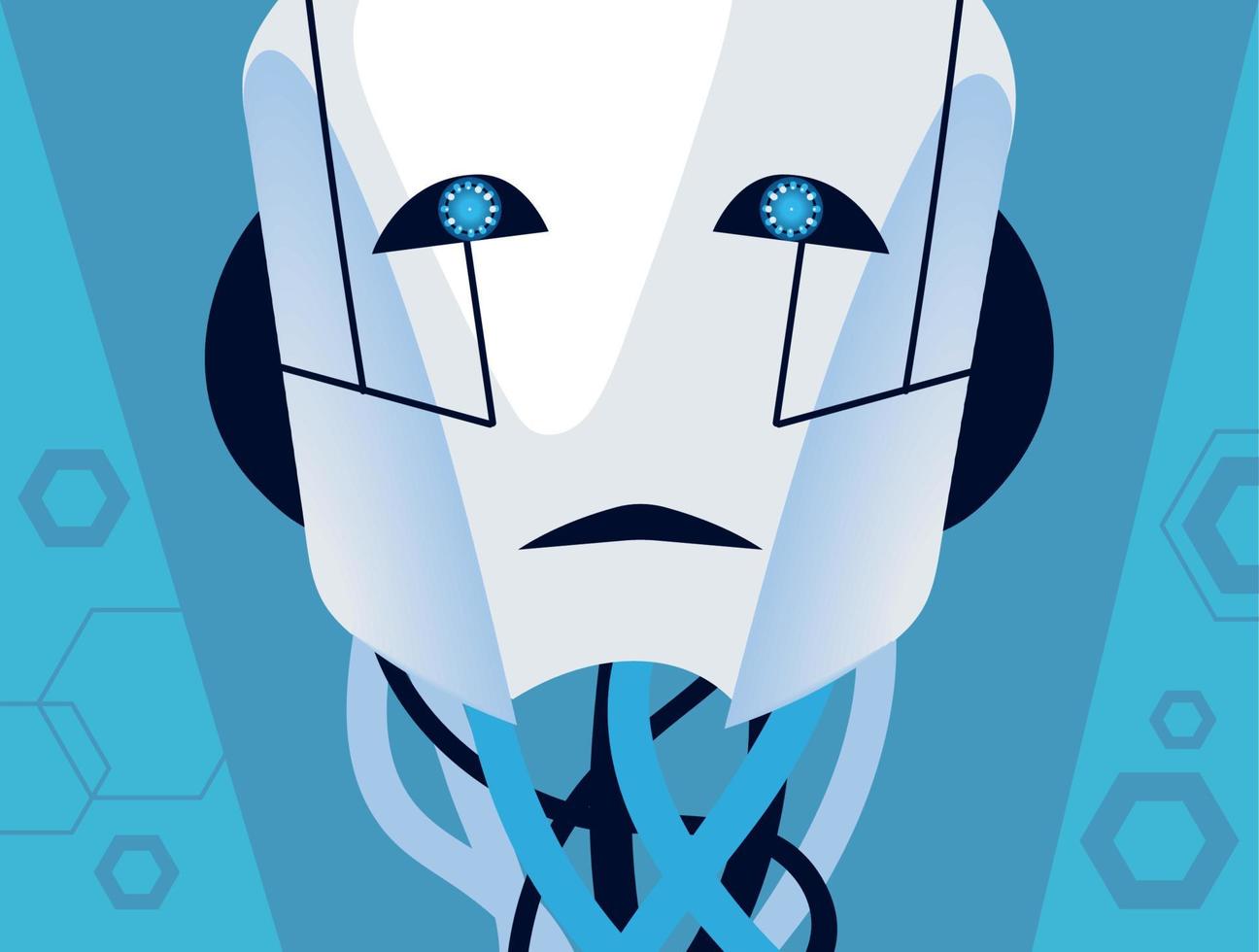 robot AI technology vector
