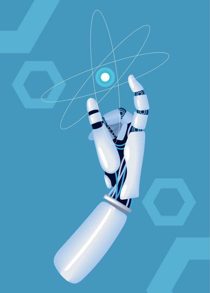 robotic hand artificial intelligence vector