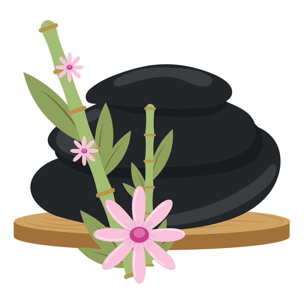 hot stones spa icon vector