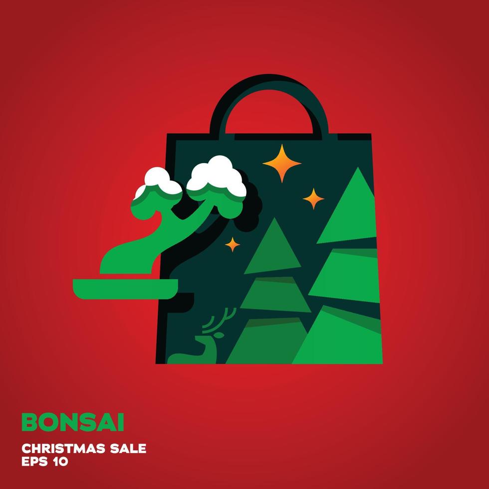 Bonsai Christmas Sale vector