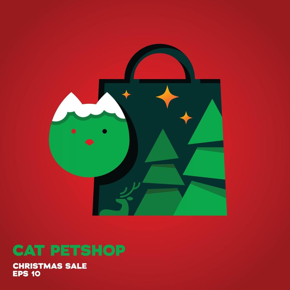 Cat Petshop Christmas Sale vector