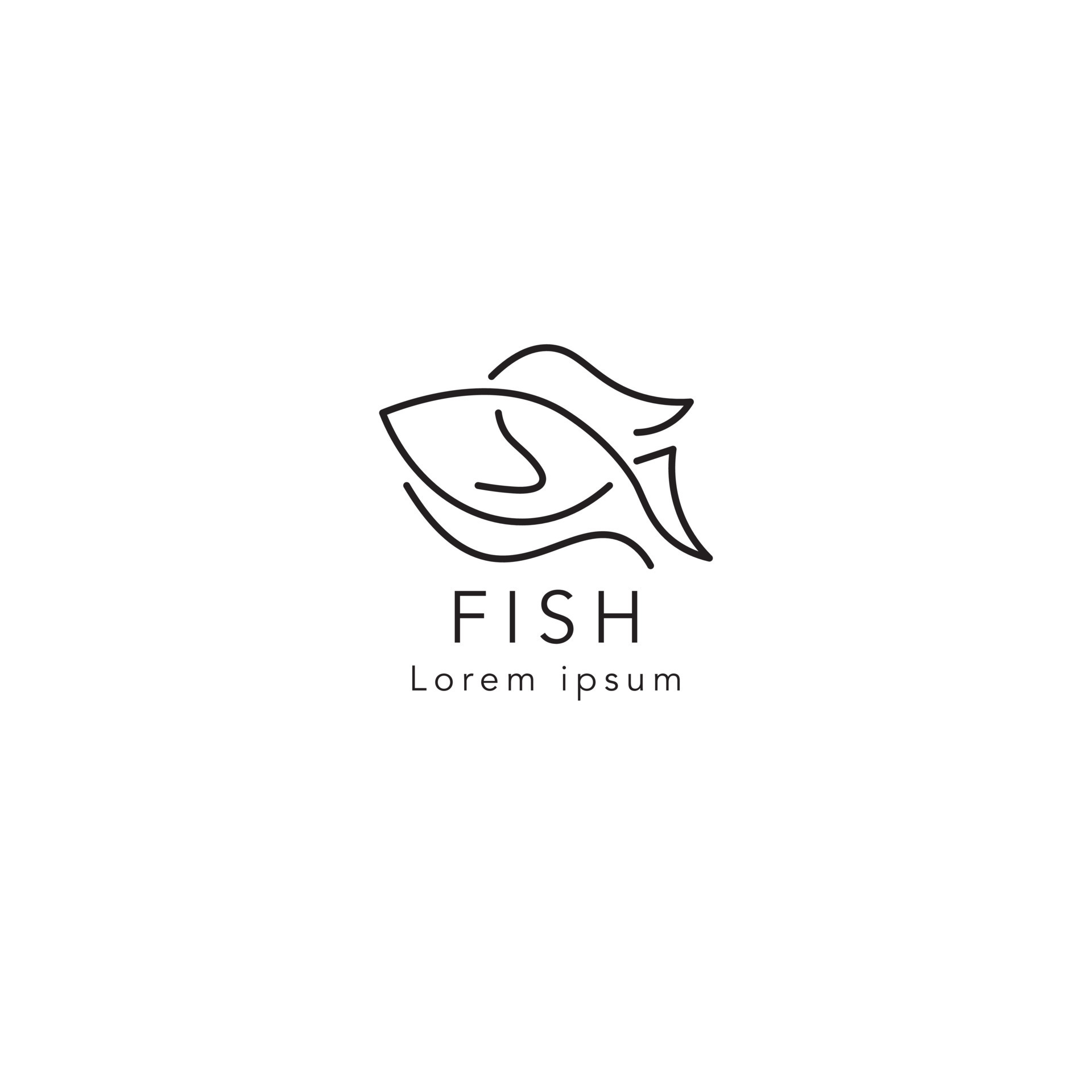 Monoline minimalistic fish logo icon vector inspiration, elegant Line