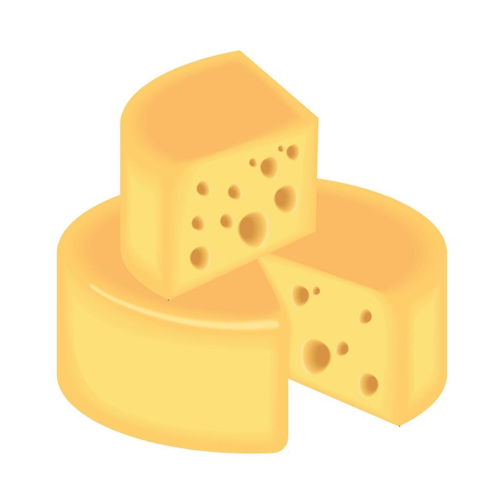 queso gouda fresco realista vector