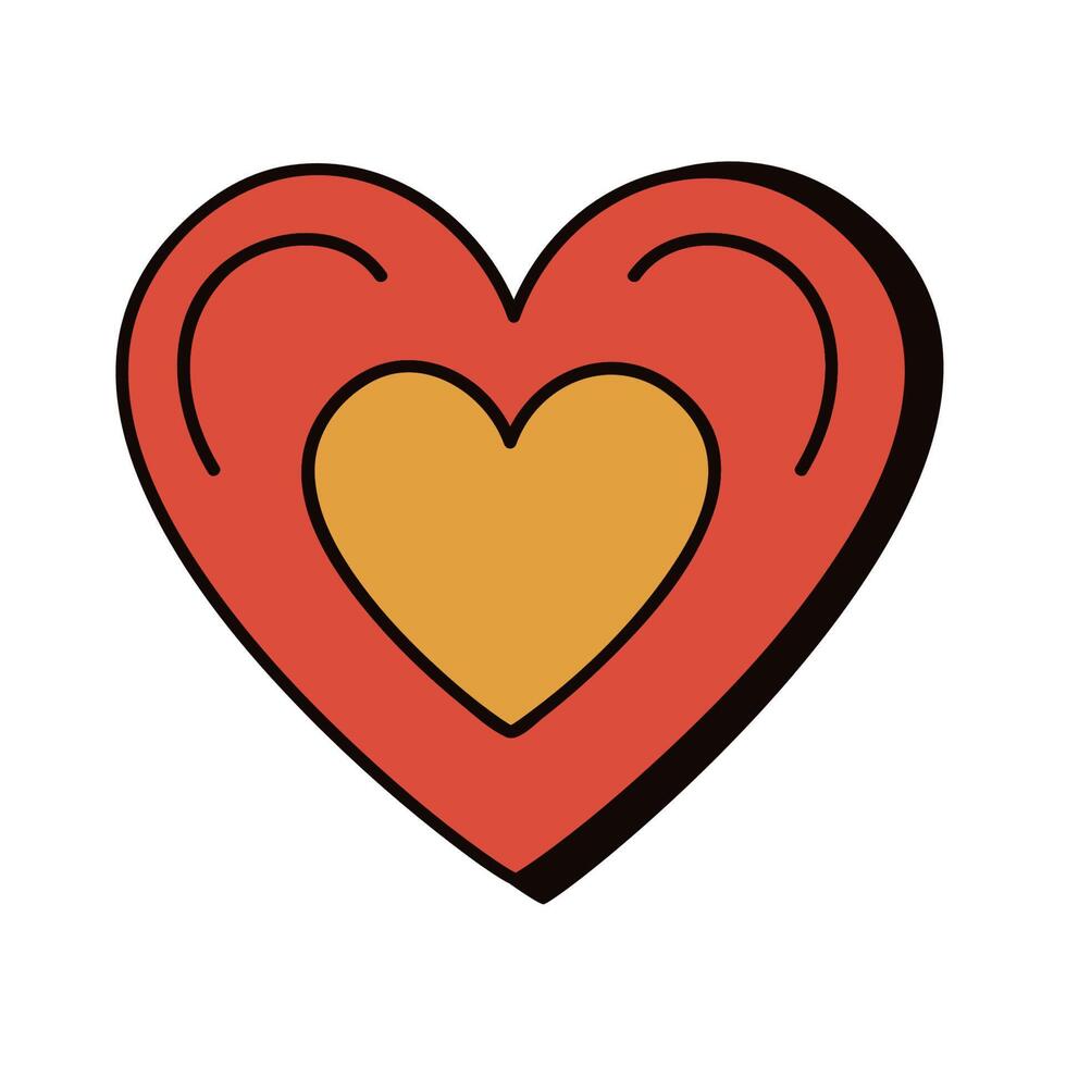 heart retro style vector