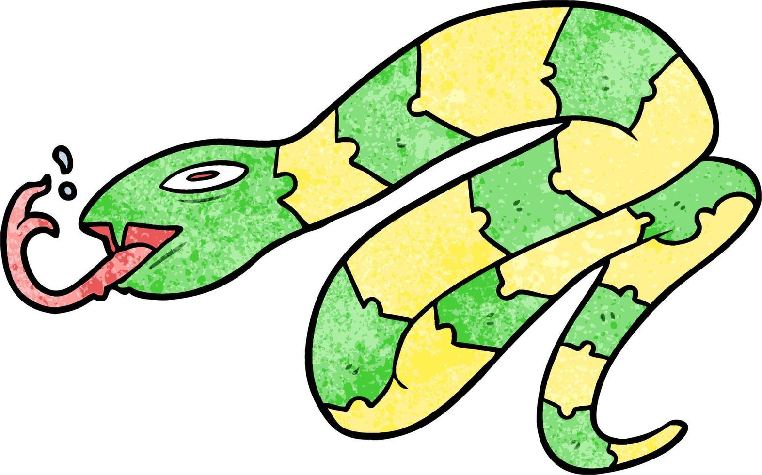 serpiente linda de la historieta de la textura del grunge retro vector