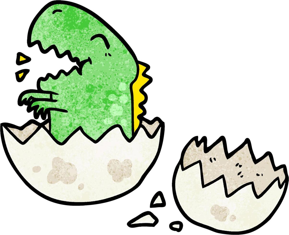 Retro grunge texture cartoon dinosaur eeg vector