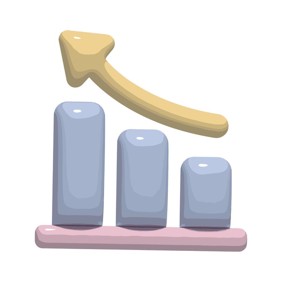 financial chart growth 3d style vector