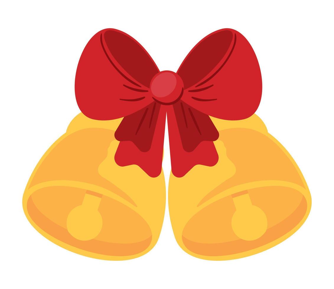 christmas bells and bow vector