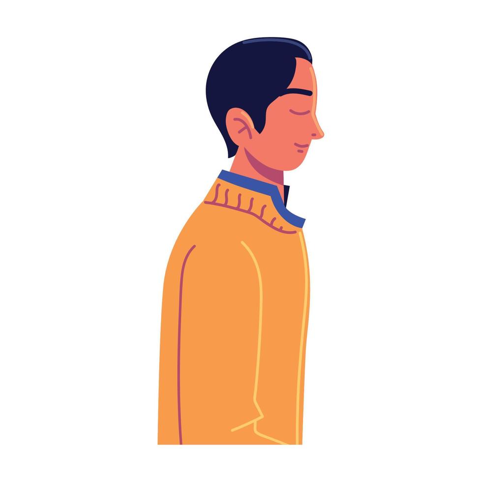hindu man view side vector