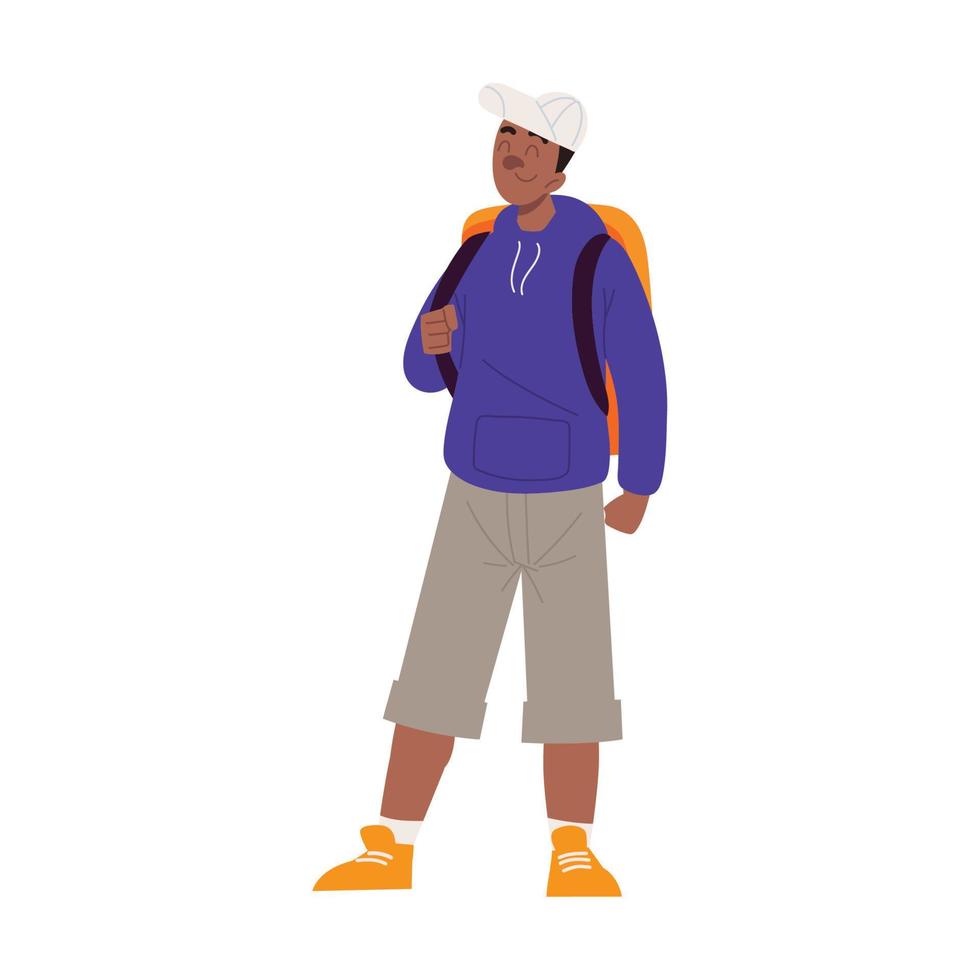 turista hombre afroamericano vector