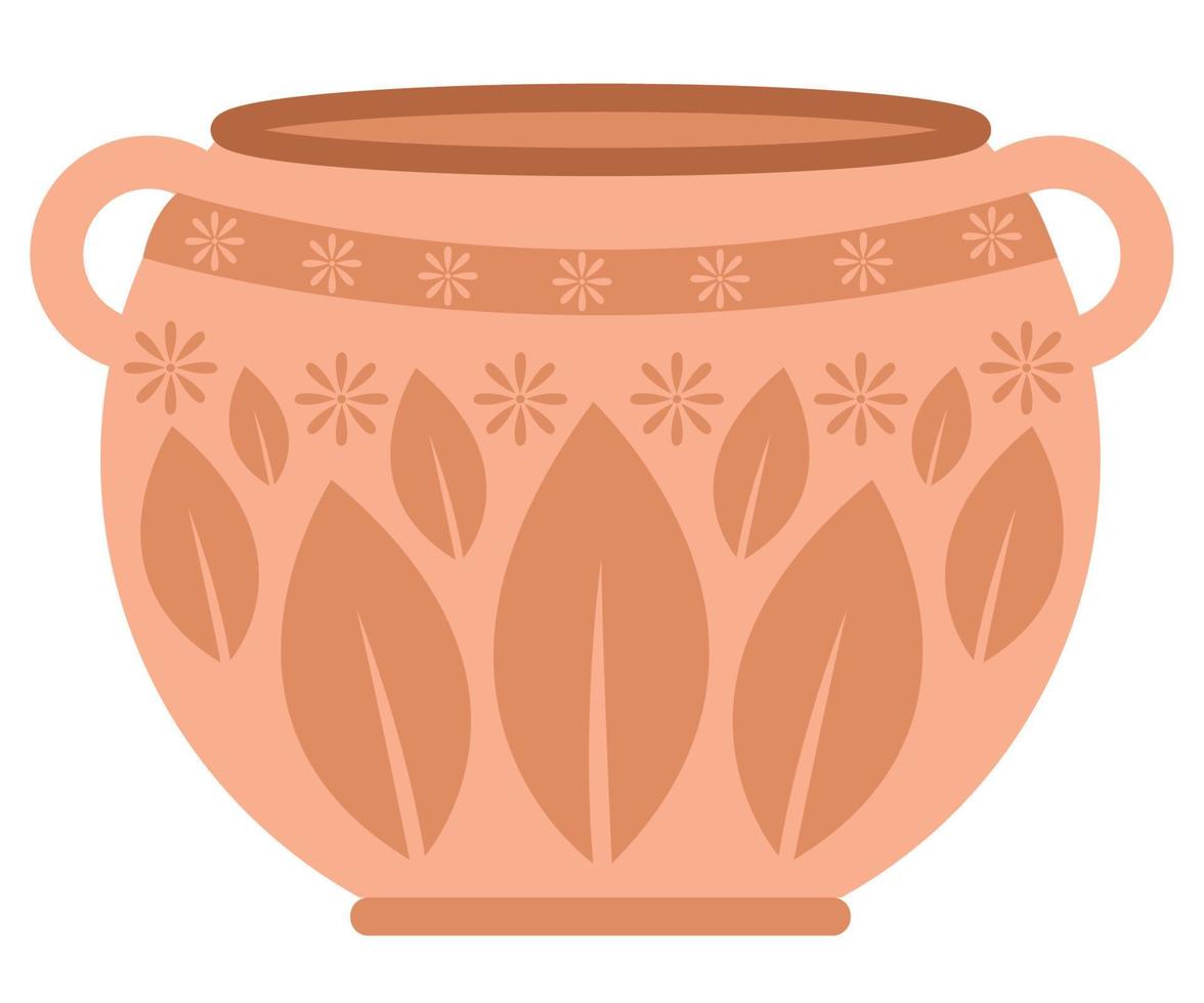 clay vase decoration vector