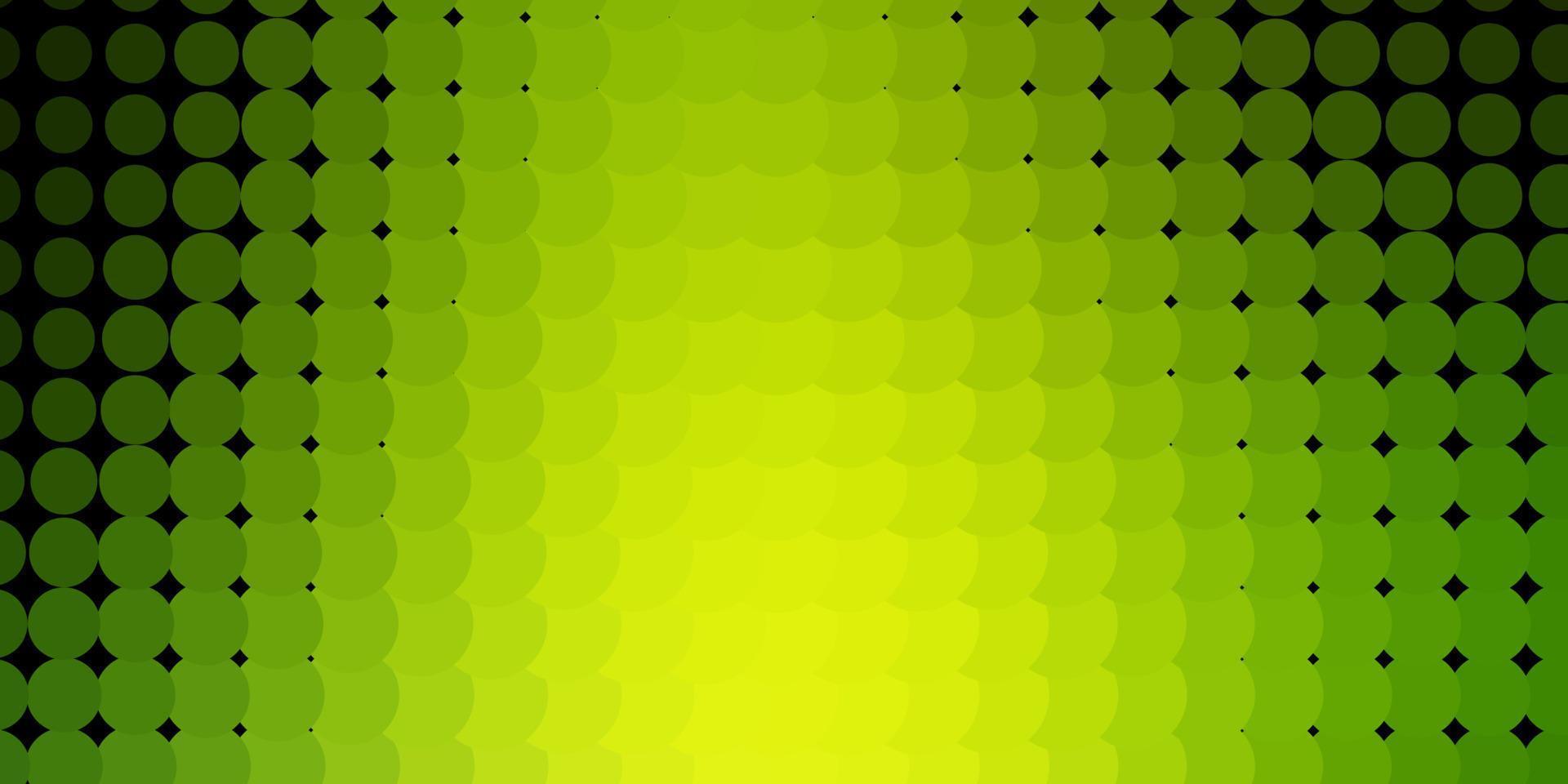 Light Green, Yellow vector background with bubbles.