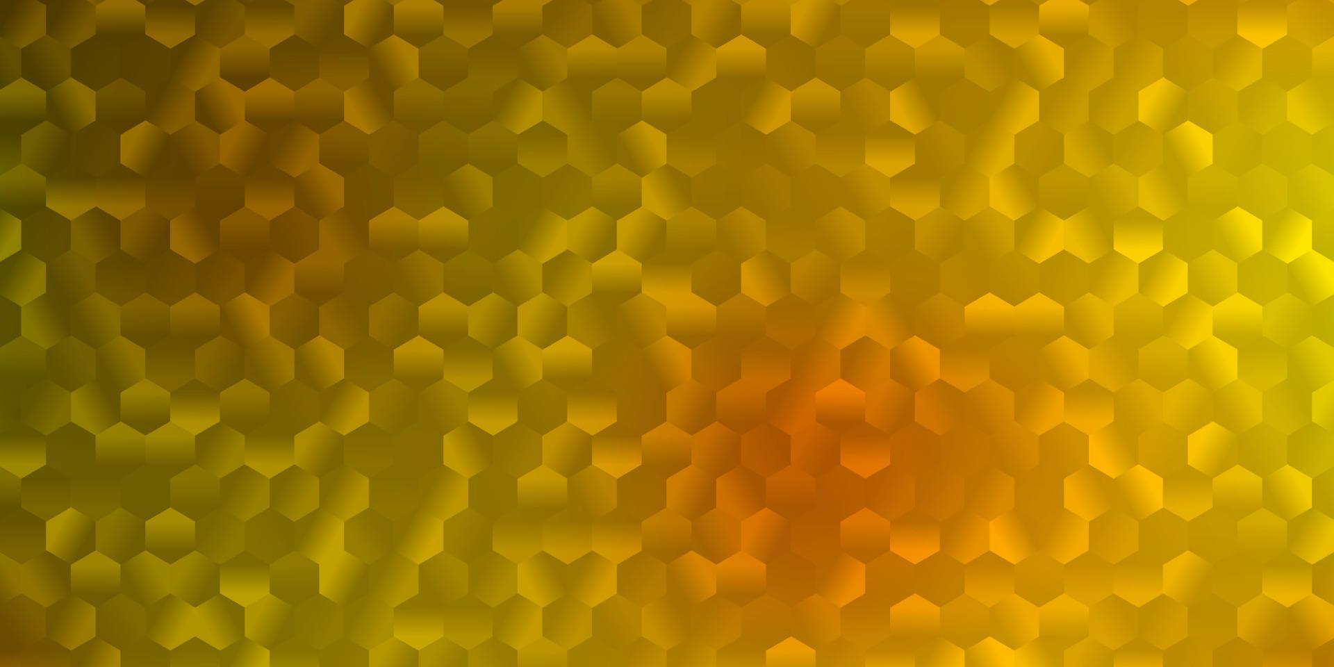 patrón vectorial amarillo claro con hexágonos. vector
