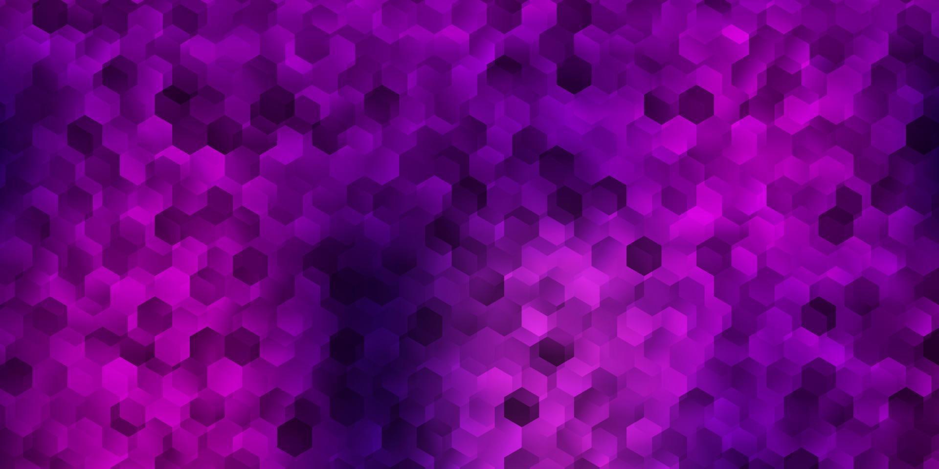Light purple, pink vector pattern with hexagons.