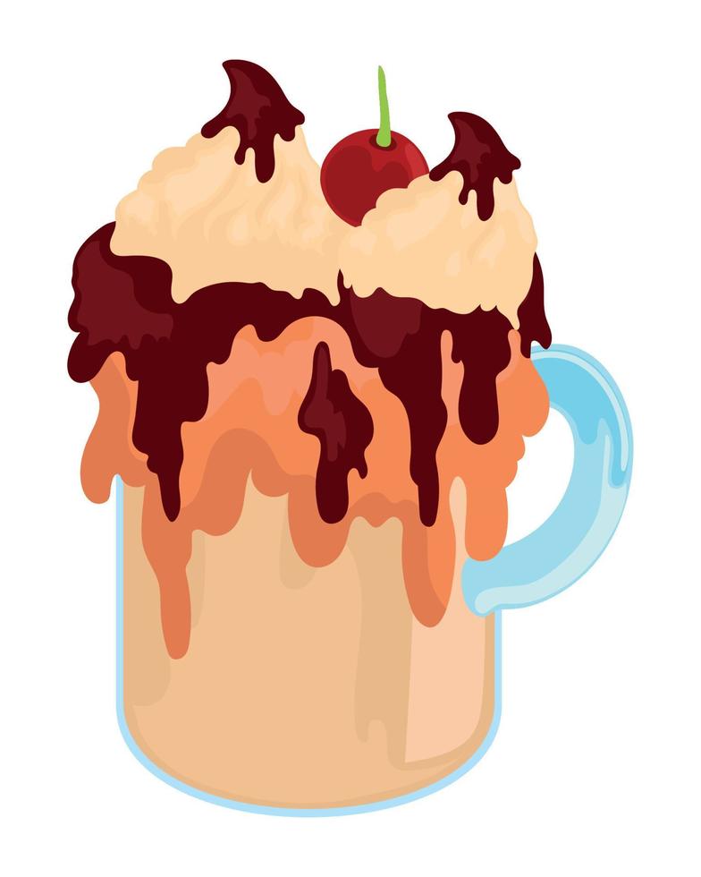 milkshake and fruit vector