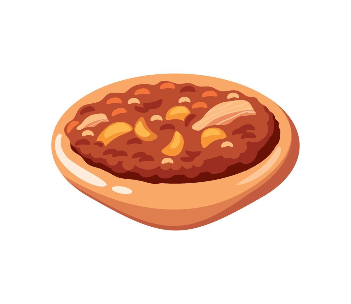 fried beans in bowl vector