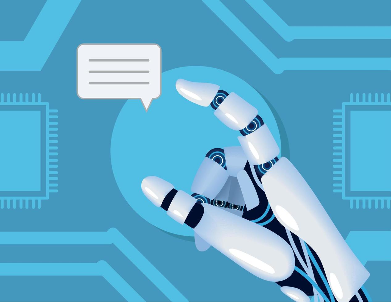 robot de mano de inteligencia artificial vector