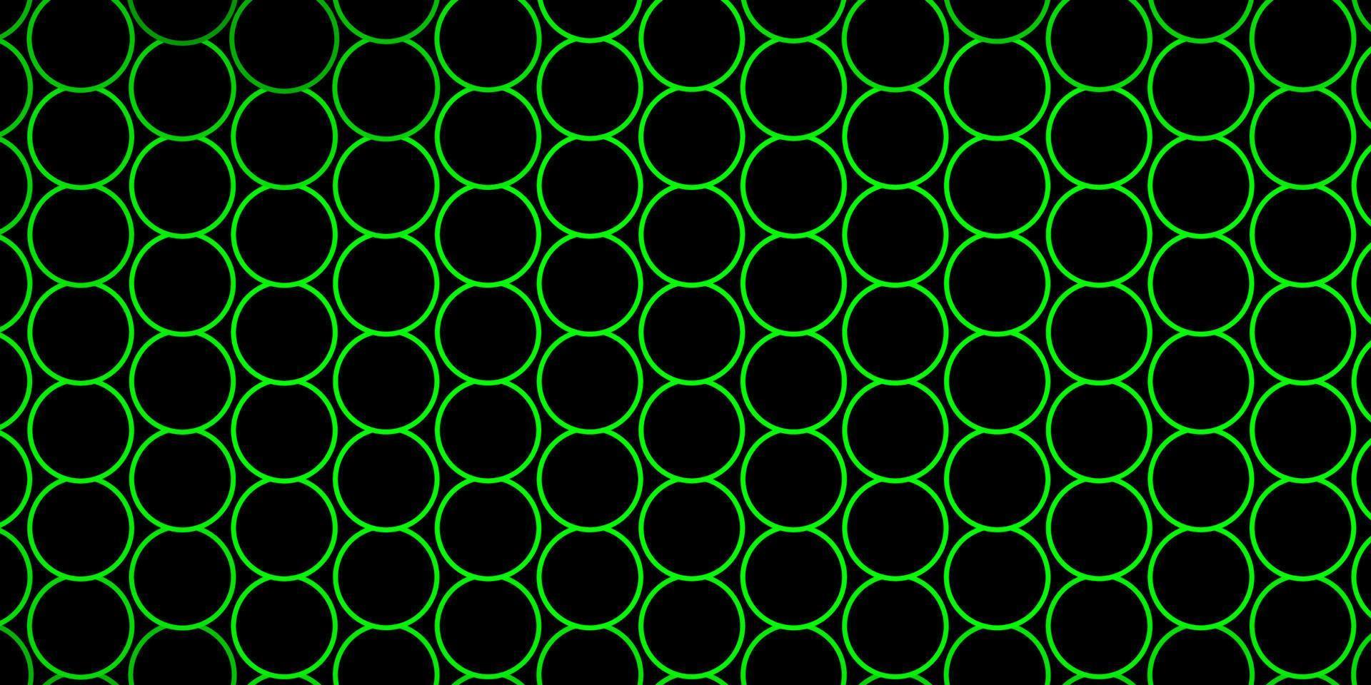 Fondo de vector verde oscuro con círculos.