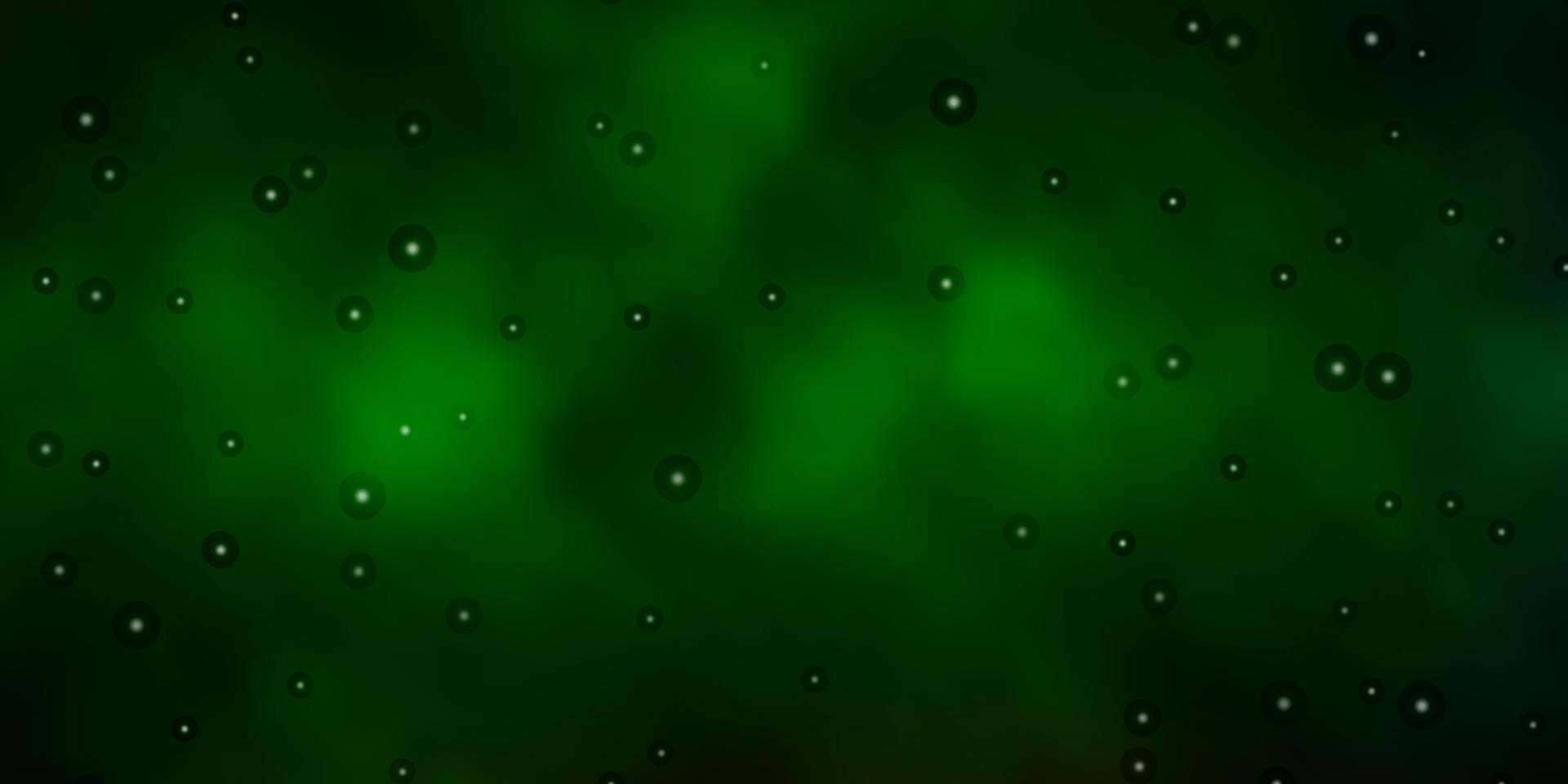 Dark Green, Red vector background with colorful stars.