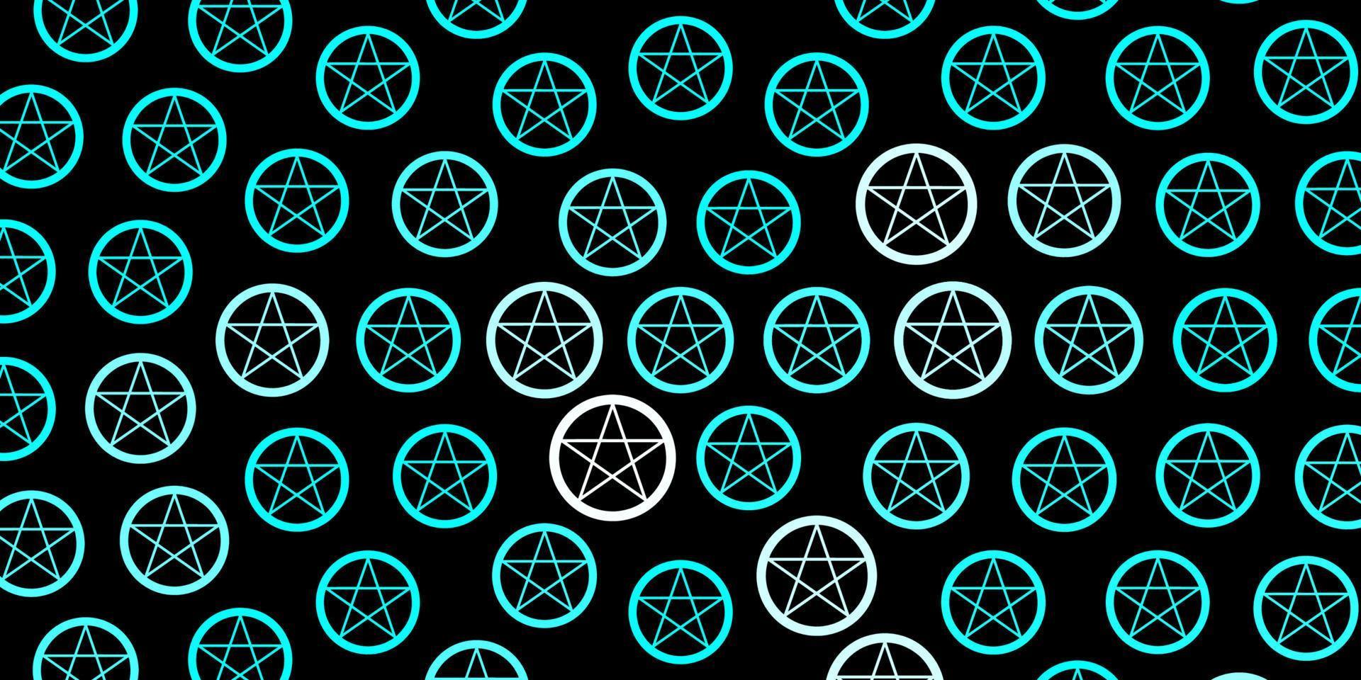 Dark Blue, Green vector pattern with magic elements.
