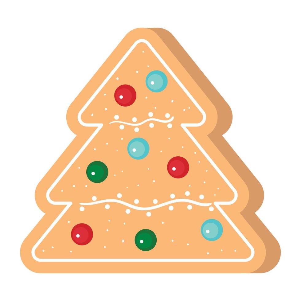 christmas tree cookie vector