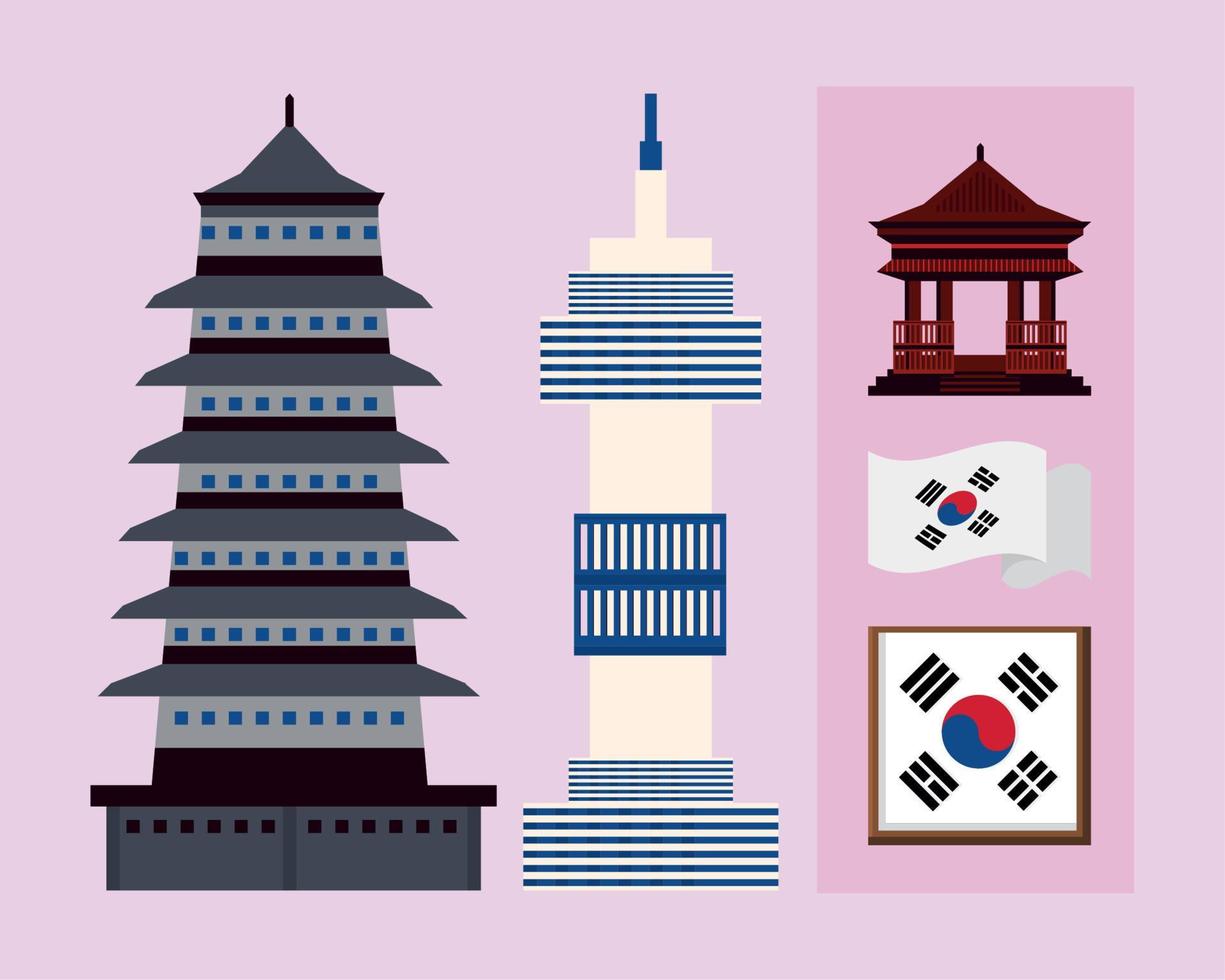 set, korea country culture vector