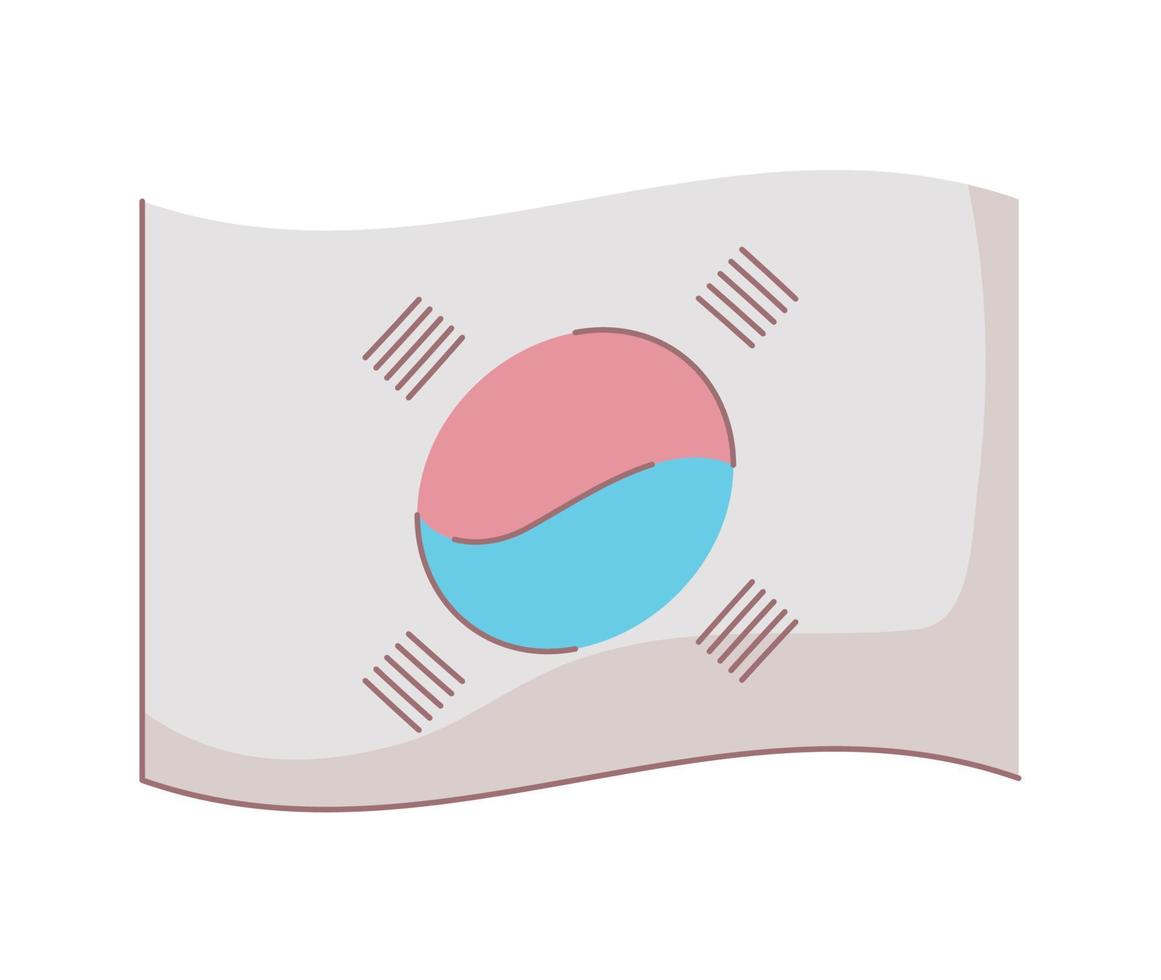 korean flag country vector