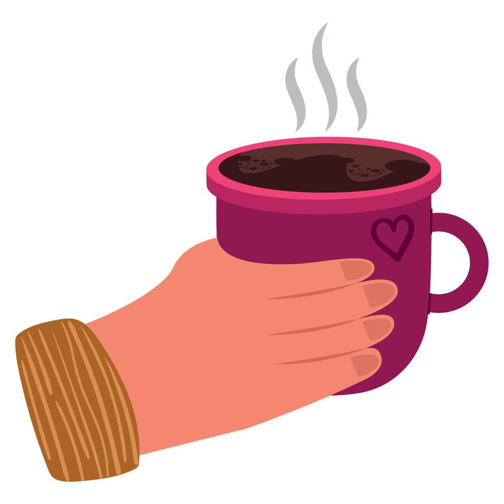 hand with coffee cup vector